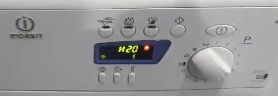 Отображение ошибки h20 на стиральной машине indesit